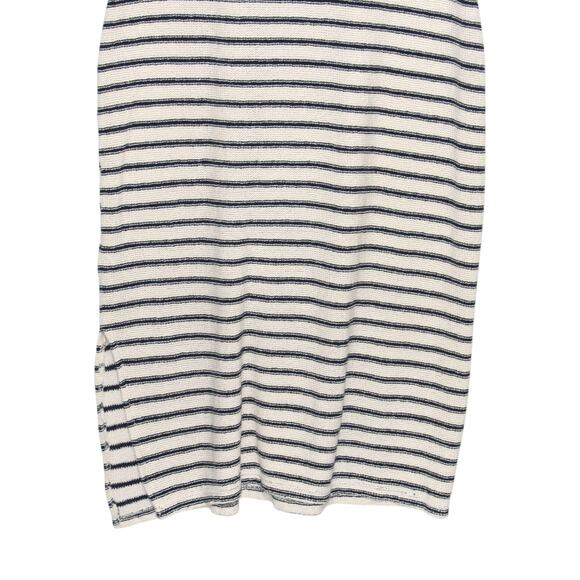 Mango MNG Striped Navy & Cream Maxi Knit Dress Size Large - Picture 4 of 7